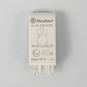 9902023059 | Модуль индикации; зеленый LED; 110...240В AC/DC, Finder