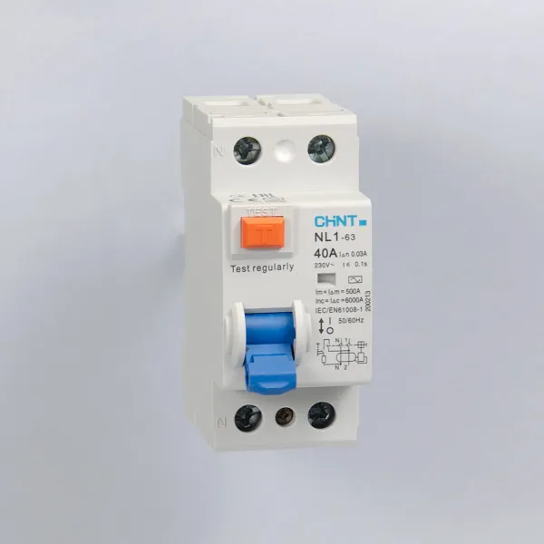 200213 | ВДТ (УЗО) NL1-63 2P 40А 30мА 6кА тип AC (DB), Chint