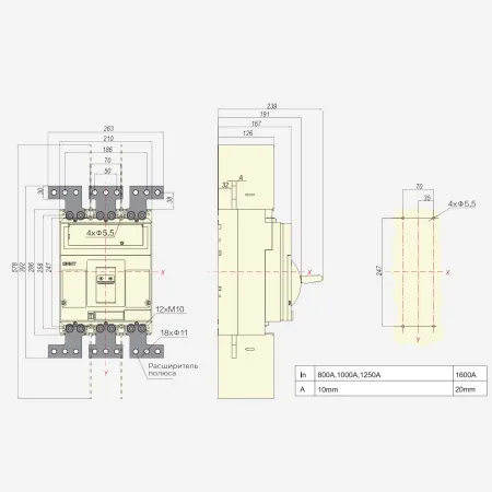 ch263170 | Выключатель-разъединитель NM8NSD-1600 AC 800 3P, Chint