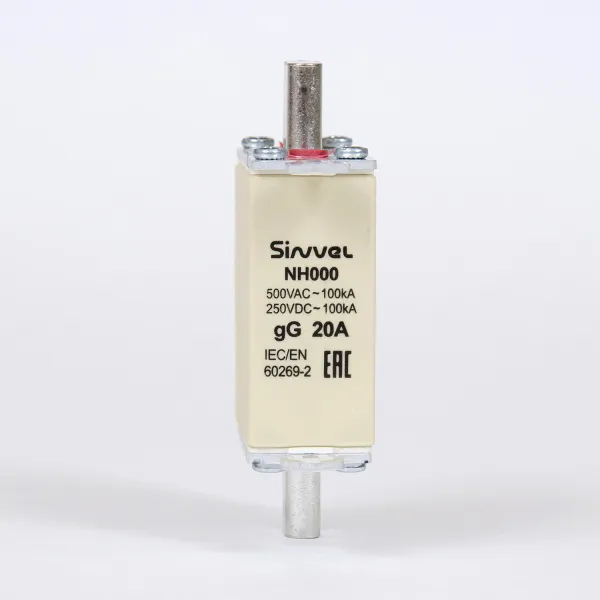 FNH000S-20 | Предохранитель 20 A, габарит 000, gG, 500 B AC/ 250 B DC, боёк, Sinvel 
