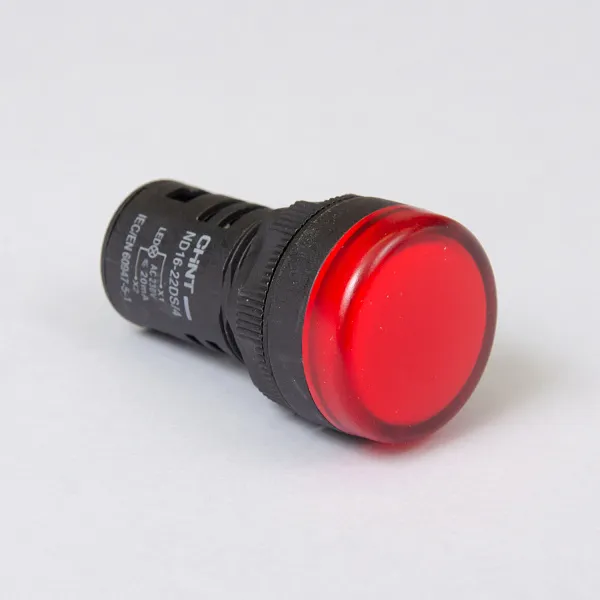 828019 | Индикатор ND16-22D/2C красный, встроенный резистор, IP65 230В AC/DC, Chint