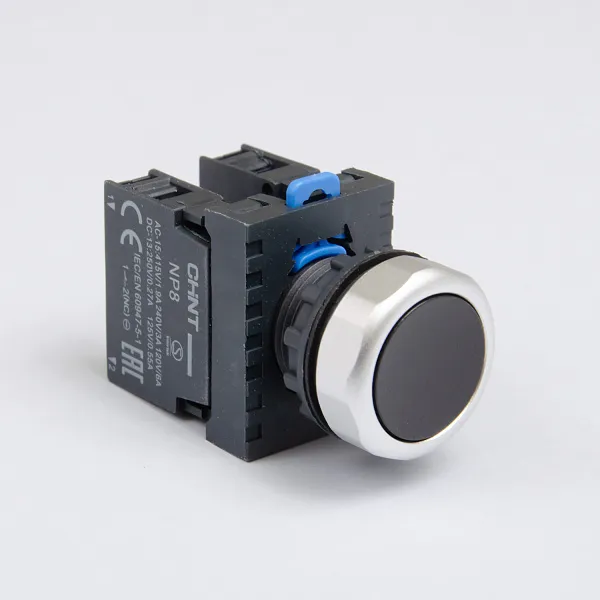 667112 | Кнопка NP8-11BN/2 чёрная, 1НО+1НЗ, IP65, Chint