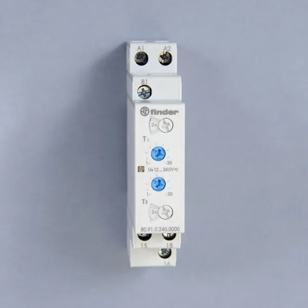809102400000 | Таймер 80 серии, функции LI;LE, 1 СО, питание 24…240В АС/DC, Finder
