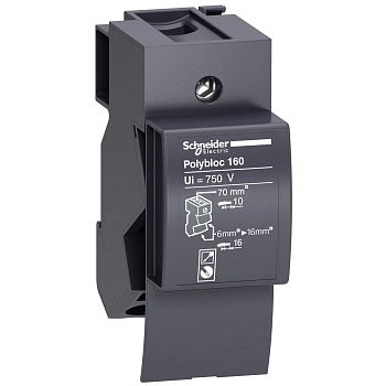 04031 | Распределительная колодка Polybloc 160, 160 A, 1 полюс, Schneider Electric