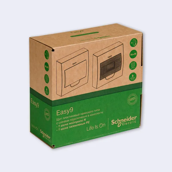 EZ9E108P2SRU | City9 Box корпус навесной с белой дв. 1ряд/8мод, Systeme Electric