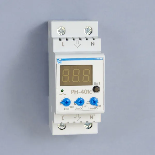 PH-40tc | Однофазное реле напряжения 40А, 220В, с журналом аварий и температурной защитой, Новатек