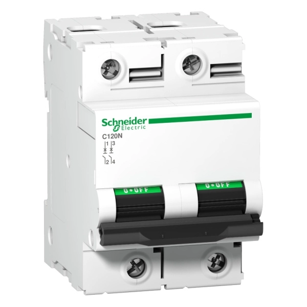 A9N18346 | Автоматический выключатель Acti9 C120N 2п 100А, кривая B, 10кА, Schneider Electric