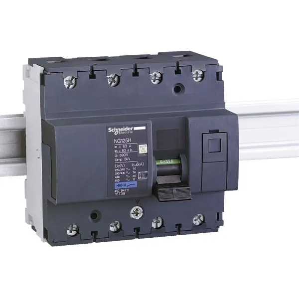  | Автоматический выключатель, серия NG125 H, 4p, 10А, кривая C, 36кА, Schneider Electric