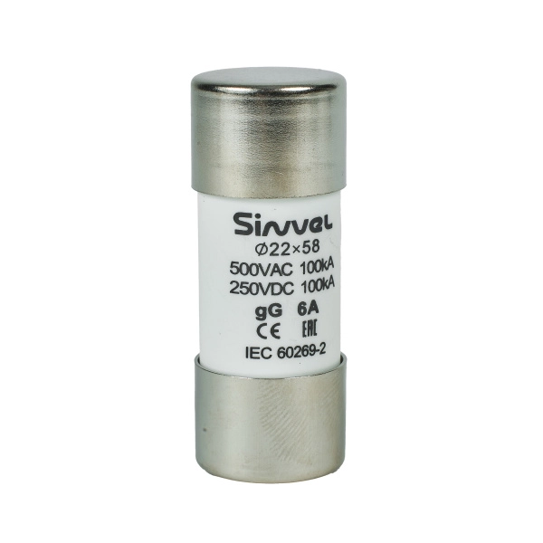 SV1451-6 | Плавкая вставка 6 А, gG, 14х51 мм, 500 В АС/ 250 B DC, Sinvel 
