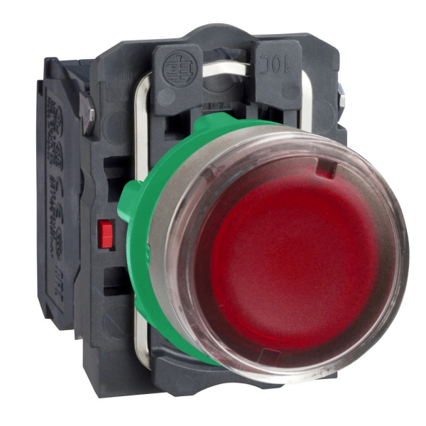 XB5AW34B5C0 | Кнопка с подсветкой 24В AC/DC, с возвратом, 1НО+1НЗ, красная, C0, Schneider Electric