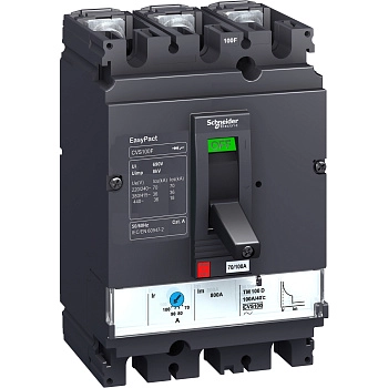 LV510474 | Автоматический выключатель Easypact CVS100N TM-D 3P3d 50А 50кА, Schneider Electric