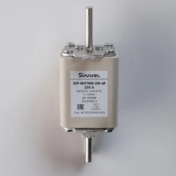 SVF-NH1T690-200-aR | Предохранитель, 200 А, 690 В AС, aR, габарит 1, ножи, Sinvel 