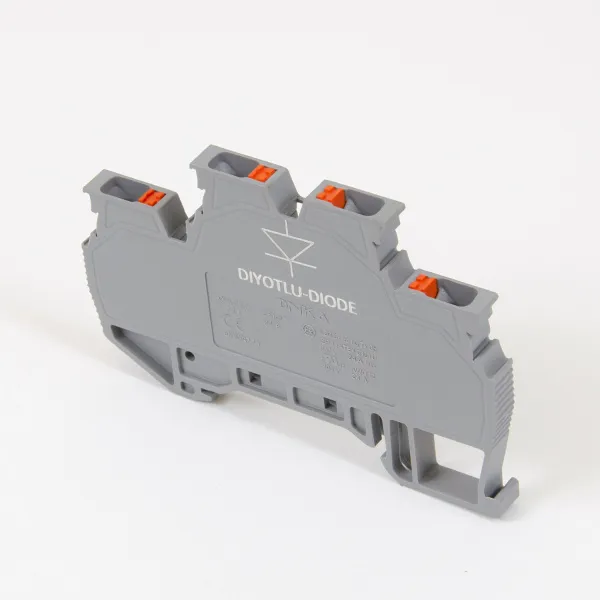 1020459B | Клеммник пруж.быстрозажимной (Push in) 2-хярусный, с диодом, 2,5 мм.кв., (серый), напра, Onka