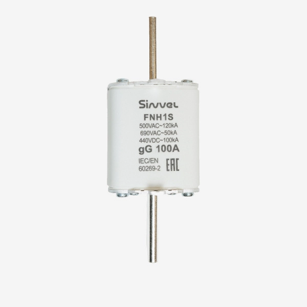 FNH1S-100 | Предохранитель 100 A, габарит 1, gG, 500 B AC/ 440 B DC, боёк (уп. 36шт), Sinvel 