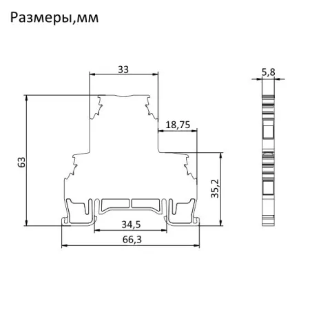 1010335 MRK 2,5C | Клеммник 2-х ярусный, 2,5мм.кв. (синий),1615, Onka 