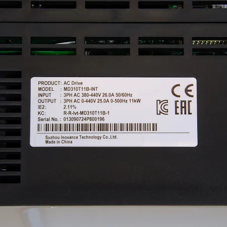 MD310T11B | Преобразователь частоты, серия MD310, 11 кВт, 25 А, перегрузка 150%, 380B, Inovance
