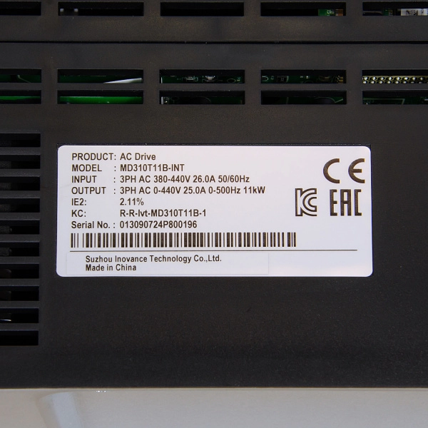 MD310T11B | Преобразователь частоты, серия MD310, 11 кВт, 25 А, перегрузка 150%, 380B, Inovance