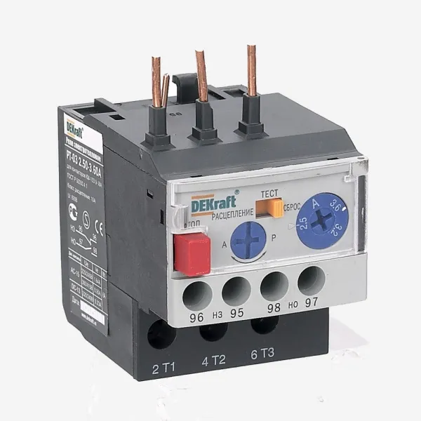 23112DEK | Реле электротепловое для контакторов 09-18A 4,50-6,30А РТ-03, Dekraft