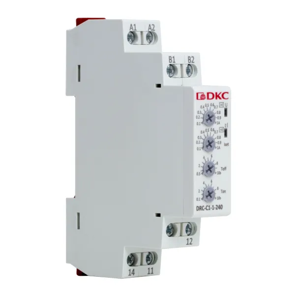 dkcDRC-C1-1-240 | Реле контроля тока, тип DRC, 0.1-1А, конфигурация контакта 1CO, 24-240 AC/DC, DKC