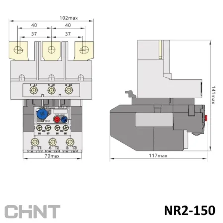 268294 | Тепловое реле NR2-150 110А-150А, Chint