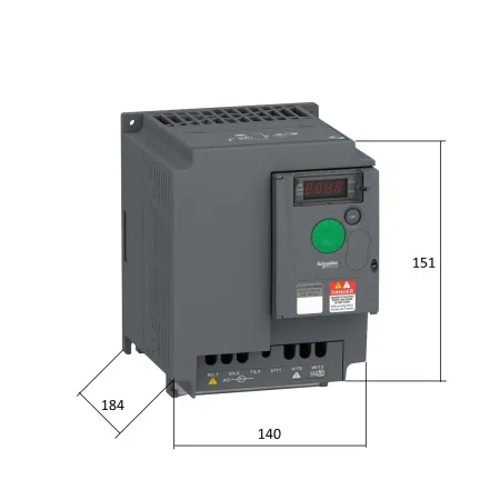 ATV310HU55N4E | Преобразователь частоты, серия ATV310, 5,5 кВт, 12,6 А, перегрузка 150 %, 380 В, Schneider Electric