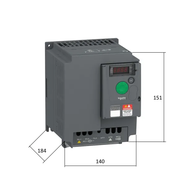 ATV310HU55N4E | Преобразователь частоты, серия ATV310, 5,5 кВт, 12,6 А, перегрузка 150 %, 380 В, Schneider Electric