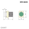 573763 | Кнопка NP2-BA35, зелёная, металл, 1НЗ+1НО, IP40, Chint