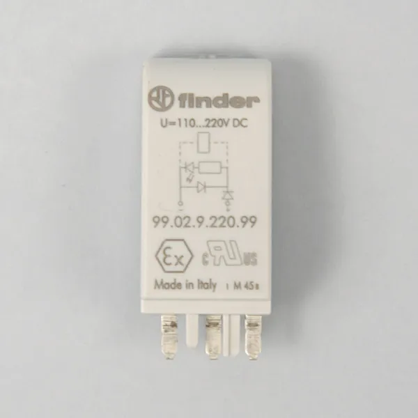 9902922099 | Зеленый LED + диод (+ A1); 110...220В DC, Finder