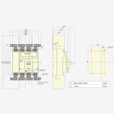 ch263182 | Выключатель-разъединитель NM8NSD-1600 DC 800 4P, Chint