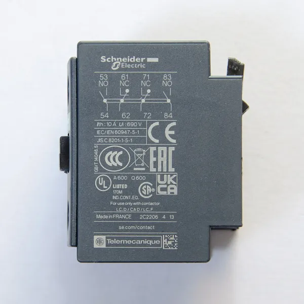 LADN22 | Блок дополнительных контактов, 2 НО + 2 НЗ, фронтальный монтаж, Schneider Electric