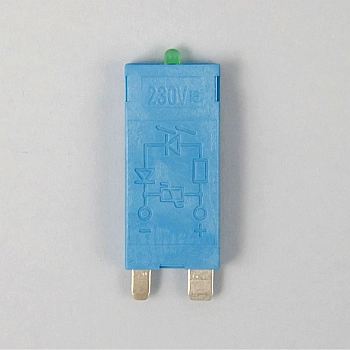 9901023098 | Модуль индикации и защиты; зеленый LED + варистор; 110...240В AC/DC, Finder