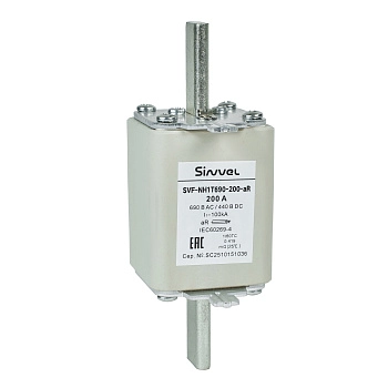 SVF-NH1T690-200-aR | Предохранитель, 200 А, 690 В AС, aR, габарит 1, ножи, Sinvel 