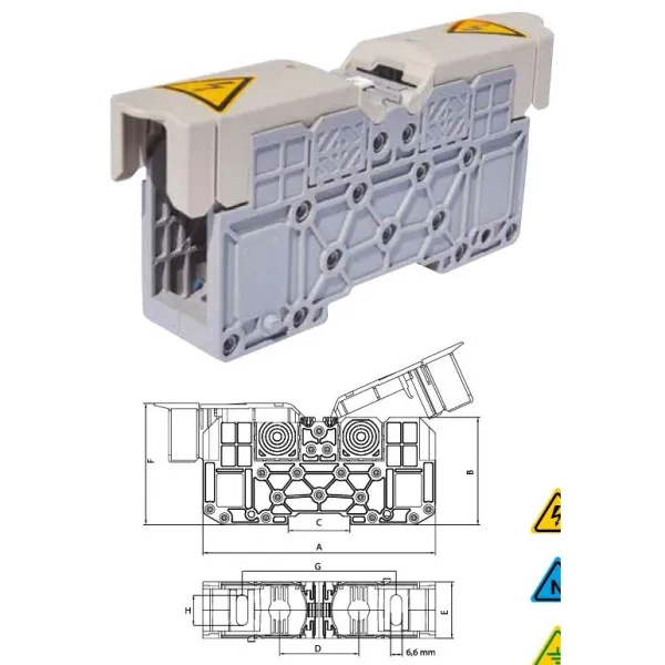 1030119 | Силовой клеммник на DIN-рейку 240 мм², болт M12, синий, Onka