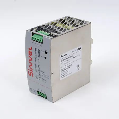 Блок питания SDN 240 Вт, питание 90-264В AC, 127-370В DC; выход 24В DC, металлический корпус, Sinvel, SDN-240-24