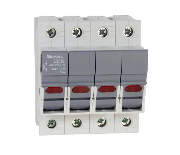 SV32-4S | Модульный ПВР, 32 А, 4Р, для 10х38мм, LED, 690 B AC/ 250 B DC, Sinvel 