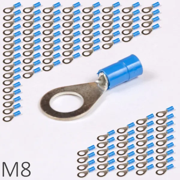 ID BF-M8 | Наконечник изолированный 1,5-2,5 кв.мм кольцевой, M8, синий (уп.-100шт.), Clims