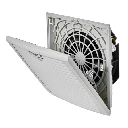 Вентилятор с фильтром 650/800 м3/ч, 220-240В AC, Flip 323х323мм, вырез 292x292мм, RAL7035