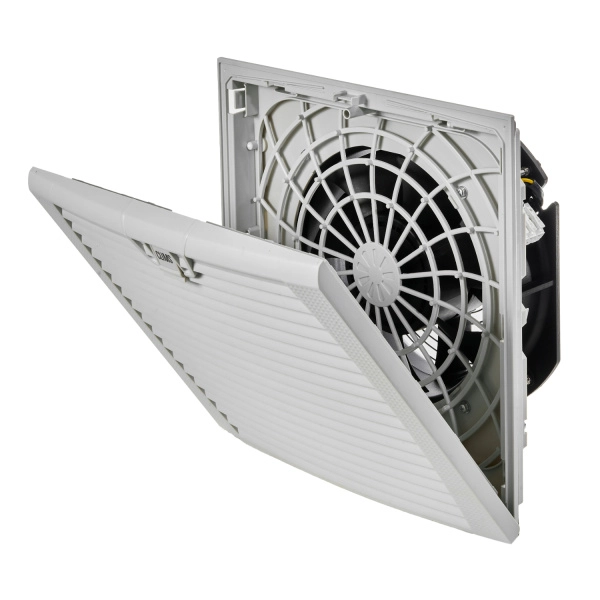 Вентилятор с фильтром 650/800 м3/ч, 220-240В AC, Flip 323х323мм, вырез 292x292мм, RAL7035