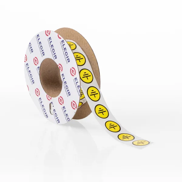 11701517  | Маркировочная наклейка круглая NPP-15/1-ZZ, знак "Заземление", желтый (рулон 1000 шт.), Elegir 