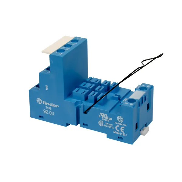 9203SMA | Розетка 3P, с металлической клипсой и винтовыми клеммами, для реле 62.31, 62.32, 62.33, Finder