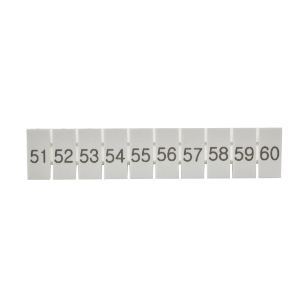 ZB5(51-60)  | Маркировка верхняя горизонтальная для клемм 2.5 кв.мм, 51-60 (1 лист = 10 шт.), Clims 