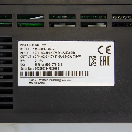 MD310T7.5B | Преобразователь частоты, серия MD310, 7,5 кВт, 17 А, перегрузка 150%, 380B, Inovance