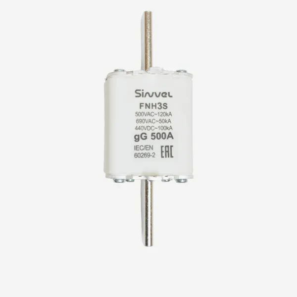 FNH3S-500 | Предохранитель 500 A, габарит 3, gG, 500 B AC/ 440 B DC, боёк, Sinvel 