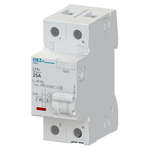  | УЗО, серия LFN, 1p+N, 25А, 30мА, тип AC, OEZ