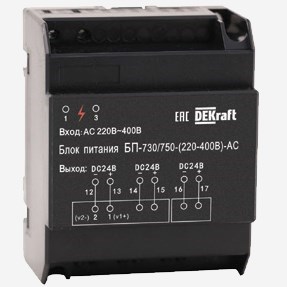 27299DEK | Блок питания (входное напряжение AC (230-400B) выходное напряжение DC 24B) ВА-730/750, Dekraft