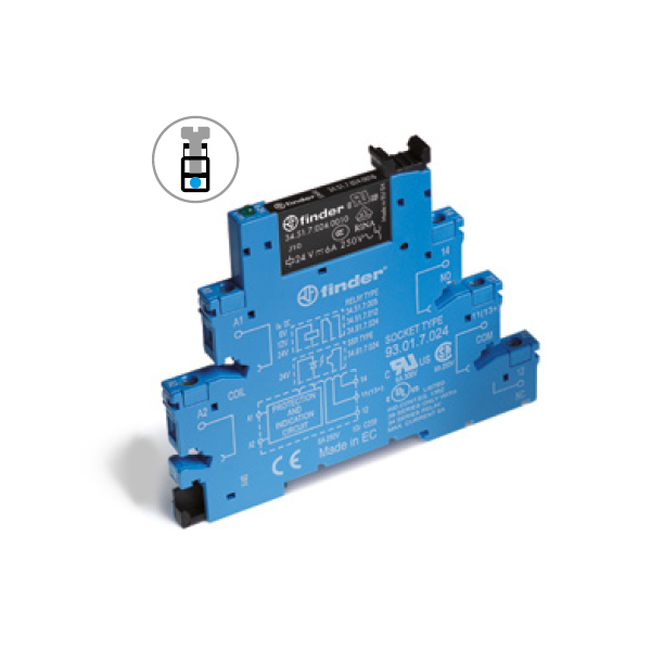 385182400060 | Интерфейсное реле, винтовые клеммы, серия 38, 230…240В AC/DC, 6 А, 1 CO, AgNi, Finder