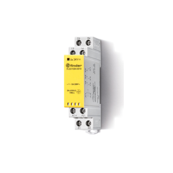 7S2390240210 | Реле безопасности 7S серии, 2НО+1НЗ, катушка 24В DC, 5 шт, Finder