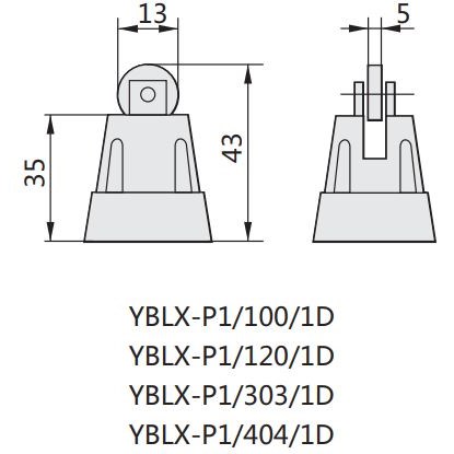 437086 | Выключатель путевой YBLX-P1/120/1D прямого действия, одинарный ролик, Chint