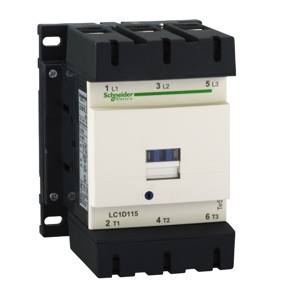 LC1D115M7 | Контактор, серия Tesys D, 3P, 115 А, AC3, 1 НО +1 НЗ, 220В AC, Под винт, Schneider Electric