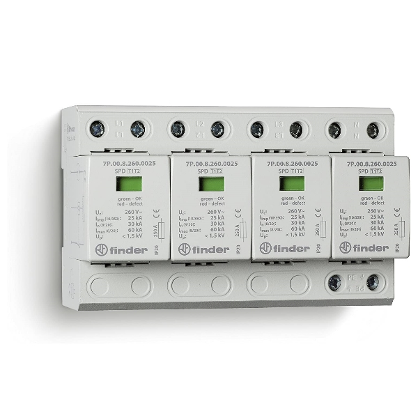 7P0582601025 | УЗИП серии 7P, 3P+N/PE, класс 1+2, Finder